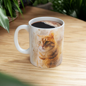 Watercolor Pet Portrait from Photo Ceramic Mug, Custom Pet Photo Mug, Unique Pet Loss Gift