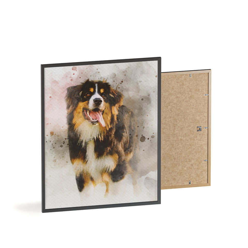 Watercolor Pet Portrait from Photo Poster, Custom Watercolor Painting Dog or Cat Art, Unique Pet Loss Gift