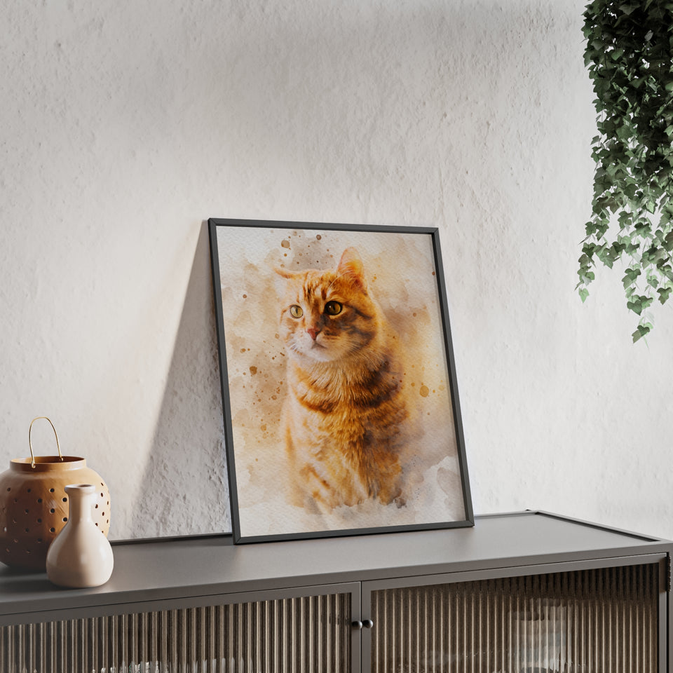 Watercolor Pet Portrait from Photo Poster, Custom Watercolor Painting Dog or Cat Art, Unique Pet Loss Gift
