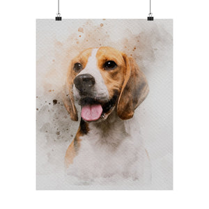 Watercolor Pet Portrait from Photo Poster, Custom Watercolor Painting Dog or Cat Art, Unique Pet Loss Gift