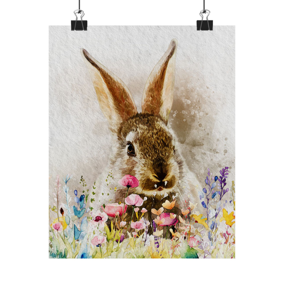 Watercolor Pet with Wildflowers Portrait from Photo Poster, Custom Pet Photo Art, Unique Pet Loss Gift