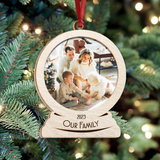 Christmas Photo Frame Layered Wood Ornament, Family Gift Christmas Ornament