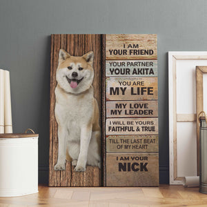 Akita Dog Premium Wall Art Canvas, Dog Mom Gift, Gift For Dog Lovers, Custom Any Dog Photo Wall Art