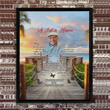 As i Sit in Heaven Loss Of Loved One Gift Canvas, Loss Of Father Gift Canvas, Memorial Loss Of Father Gift Personalized Wall Art