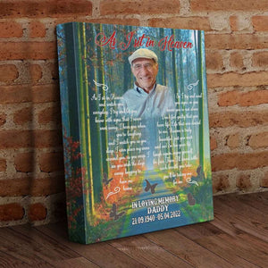 As i Sit in Heaven Loss Of Loved One Gift Canvas, Loss Of Father Gift Canvas, Memorial Loss Of Father Gift Personalized Wall Art