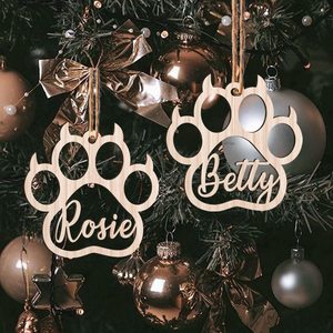 Personalized Pet Name Paw Shape Ornament, Gift For Pet Lovers Ornament