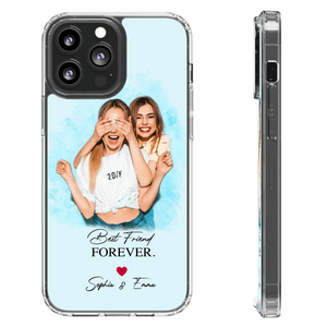 Best Friend Gift, BFF Gift, Friendship Gift Best Friend Portrait Flexi Clear Phone Case