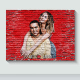 Best Friend Gift Custom Photo on Canvas, Friendship Bestie Gift, BFF Gift, Custom Photo on Brick Style Canvas