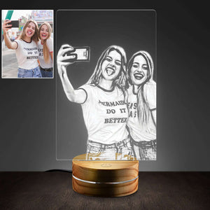 Best Friend Gift Personalized Gifts for Her Best Friend Birthday Gift Personalized Bestie Acrylic Plaque LED Lamp Night Light