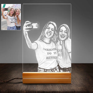Best Friend Gift Personalized Gifts for Her Best Friend Birthday Gift Personalized Bestie Acrylic Plaque LED Lamp Night Light