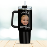 Custom Photo & Text Tumbler 40oz, Custom Birthday Gift, Gift from Grandma, Face Mug, Custom Photo Tumbler, Personalized Photo Tumbler