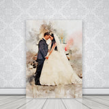 Canvas Portrait From Wedding Photo, Painting From Wedding Photo, Wedding Illustration, Family Portrait Watercolor, Christmas Gift, Custom Couple Portrait