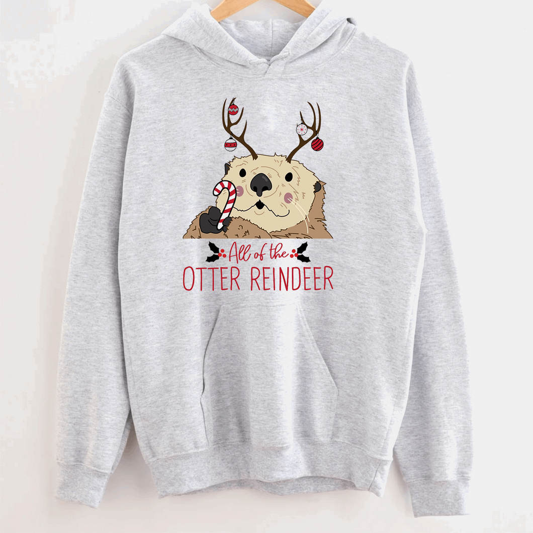 Christmas Gift Hoodie, Otter Reindeer Christmas Hoodie