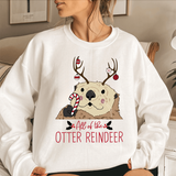 Christmas Gift Sweatshirt, Otter Reindeer Christmas Sweatshirt, Christmas Jumpers