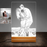 Couple Gift For Her Gift For Him Anniversary Wedding Gift Personalized Acrylic Plaque LED Lamp Night Light