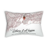 Couple Gift Personalized Maps Pillow, Gift for Her, Anniversary Gift, Engaged Gift, Where It All Began Couple Pillow