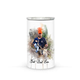 Custom Gift for Dad Photo Watercolor Best Dad Ever Personalized 4-in-1 Can Cooler Tumbler