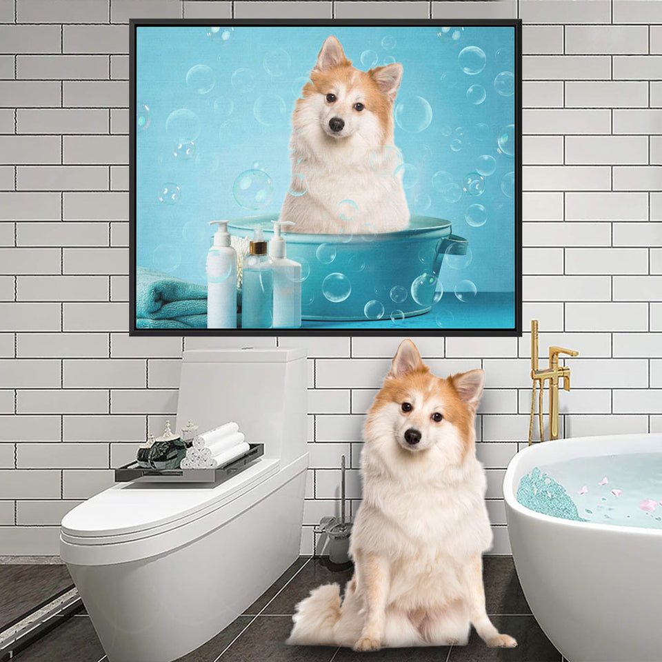 Custom Pet Portrait From Photo, Funny Bathroom Art, Pet Bathtub, Animal in Tub, Pet Lovers Gift, Restroom Pet Portraits