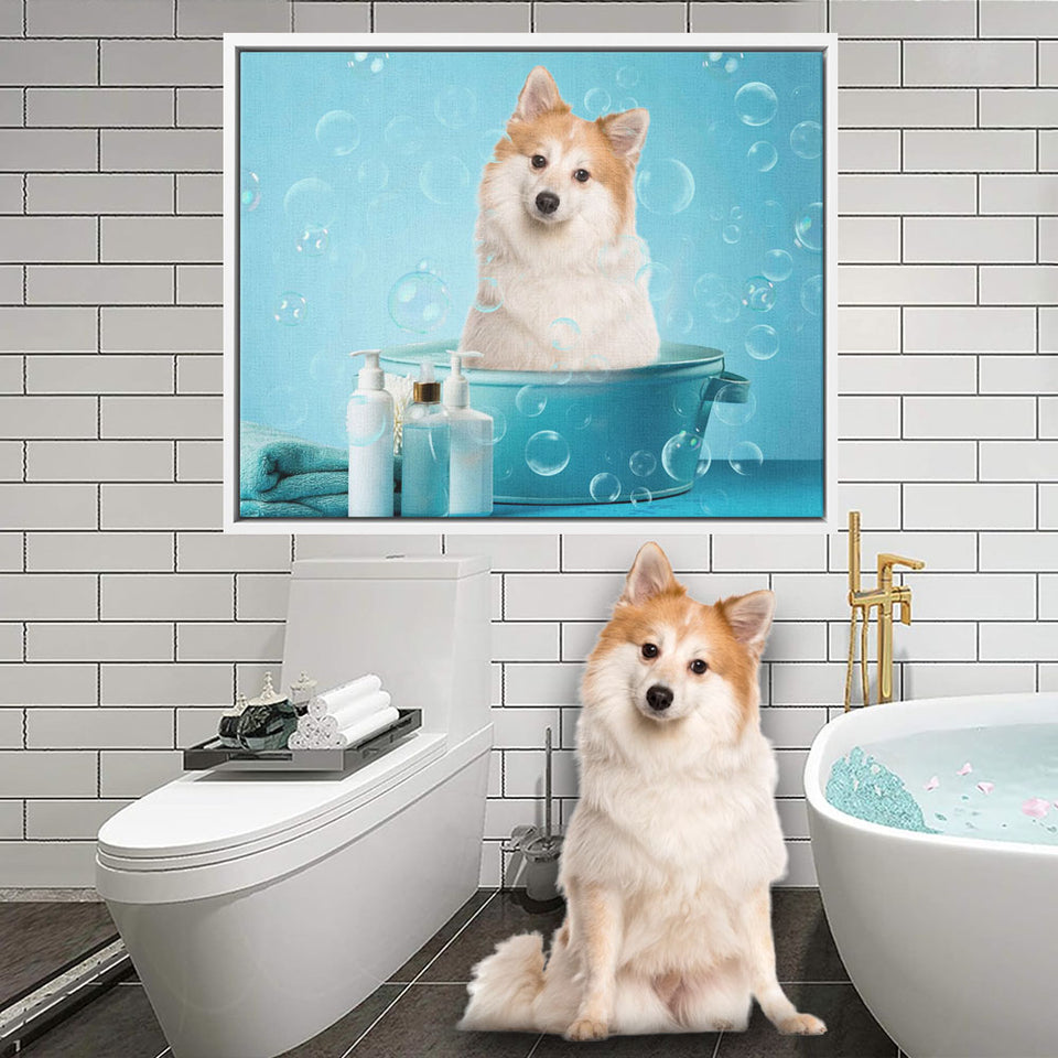 Custom Pet Portrait From Photo, Funny Bathroom Art, Pet Bathtub, Animal in Tub, Pet Lovers Gift, Restroom Pet Portraits