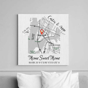 First New Home Gift for Couple House Shaped Map Wall Art, Custom City Map Art Print Frame Canvas ,Personalized Anniversary Gift for Him Her