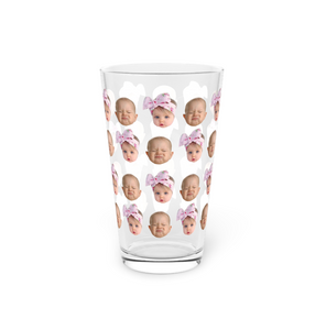 Funny Custom Face Glass, Baby Photo on Glass, Personalized Glass Gift for Mom Dad Grandma Grandpa