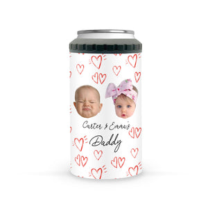 Gift for Dad Baby Face Funny Custom Can Cooler, Father's Day Birthday Gift for Dad 4-in-1 Can Cooler Tumbler
