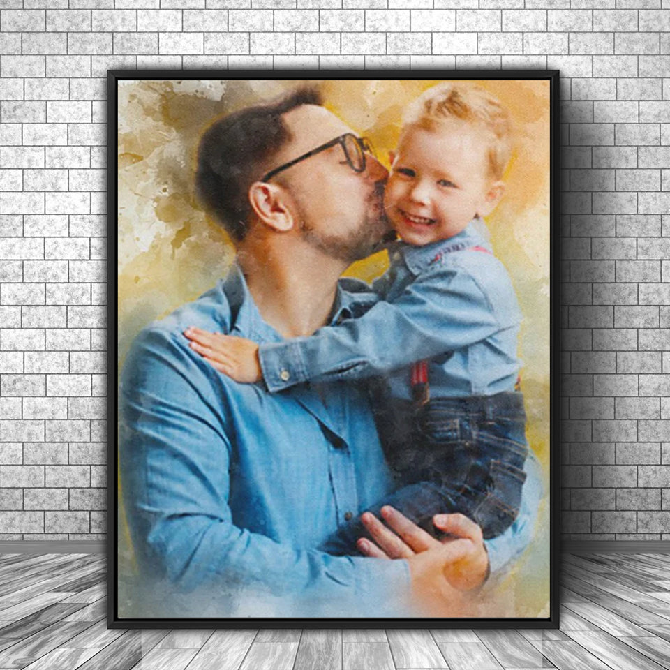 Gift for Dad, Watercolor Portrait from Photo, Gifts for Him, Photo Gifts, Gifts for Dad