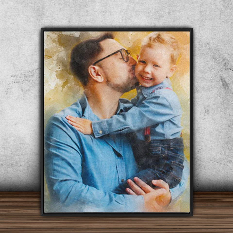 Gift for Dad, Watercolor Portrait from Photo, Gifts for Him, Photo Gifts, Gifts for Dad