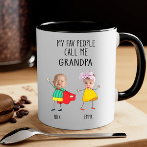 Gift For Grandpa from Grandchild, Birthday Gift For Grandpa, My Fav People Call Me Grandpa Custom Accent Mug