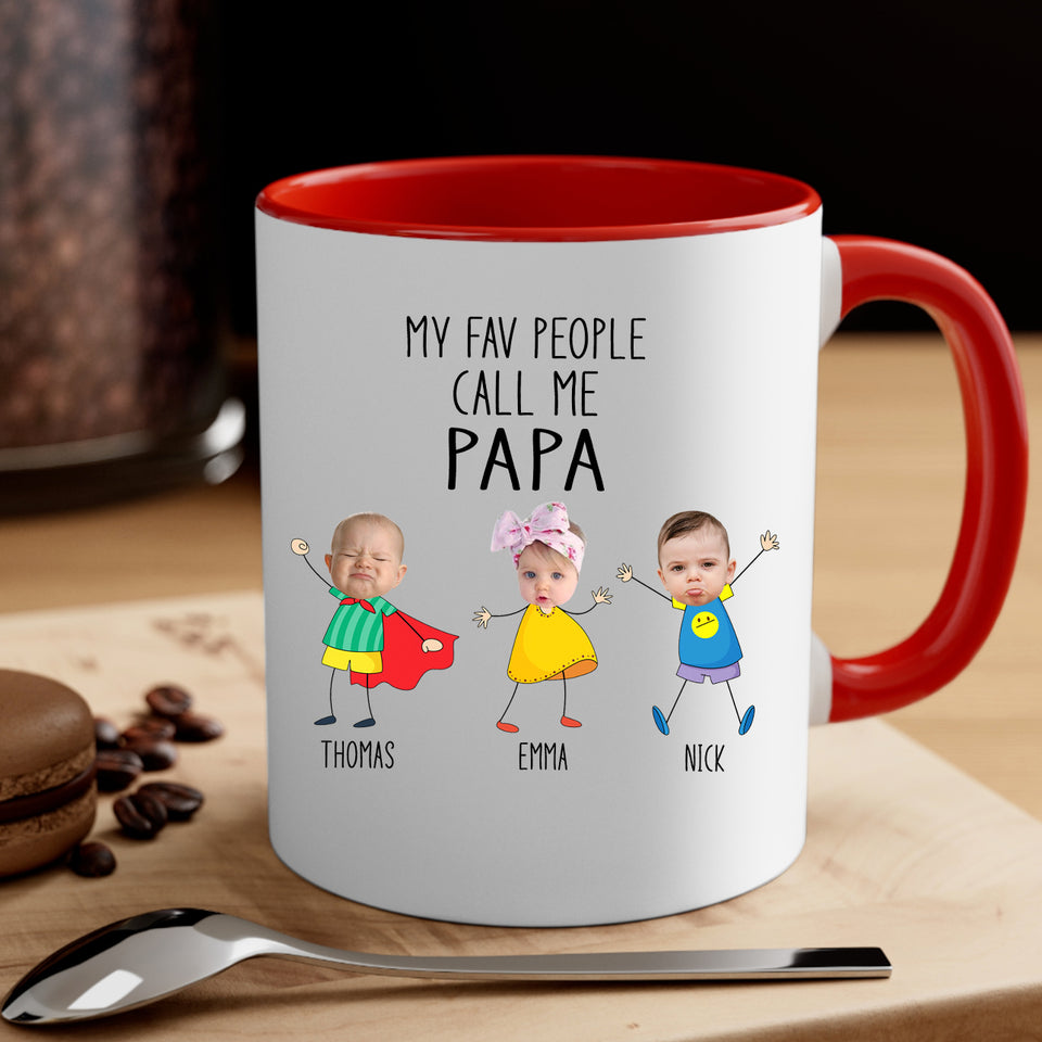 Gift For Grandpa from Grandchild, Birthday Gift For Grandpa, My Fav People Call Me Grandpa Custom Accent Mug