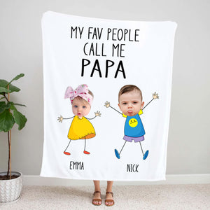 Gift For Grandpa from Grandchild, Birthday Gift For Grandpa, My Fav People Call Me Grandpa Custom Blanket