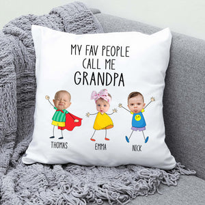 Gift For Grandpa from Grandchild, Birthday Gift For Grandpa, My Fav People Call Me Grandpa Custom Pillow