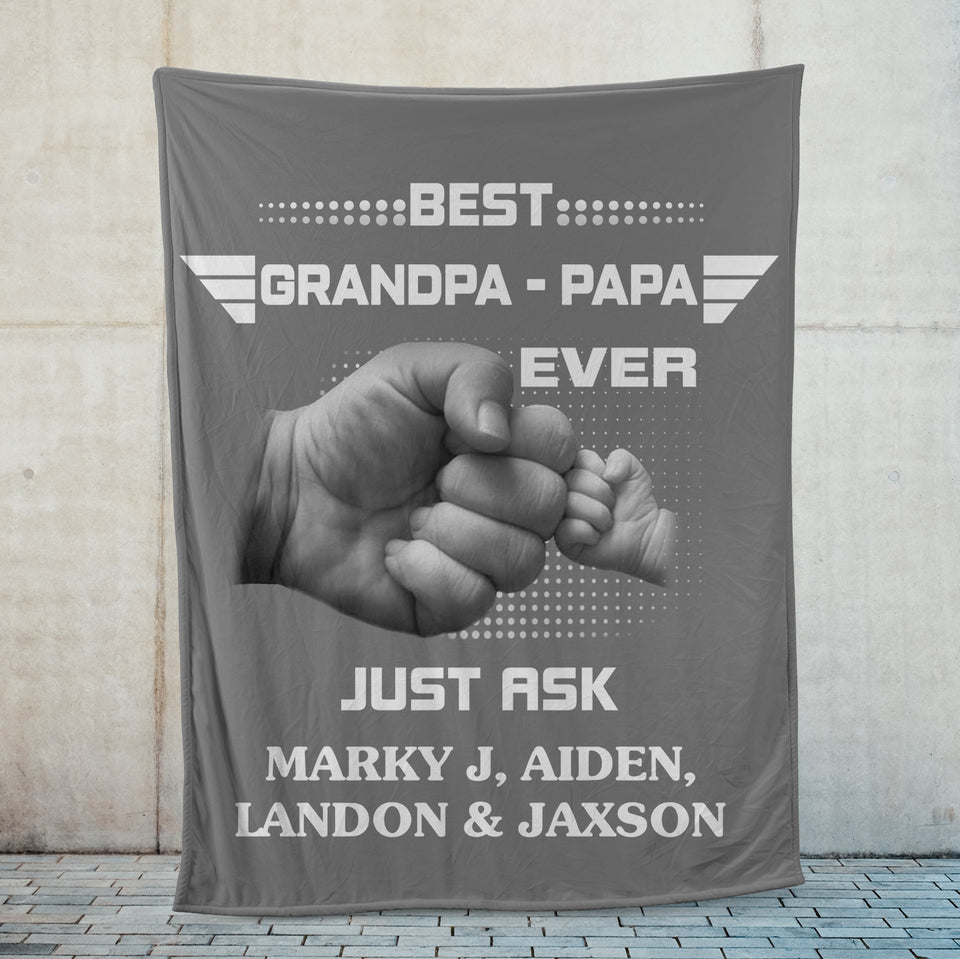 Grandpa Gift, Gift For Grandpa, Papa Gift, Gift Ideas For Grandpa, Personalized Best Papa Ever Fleece/Sherpa Blanket