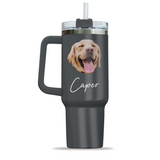 Personalized Dog Face Photo 40oz Large Tumbler, Pet Lovers Tumbler, Gift for Dog Lovers