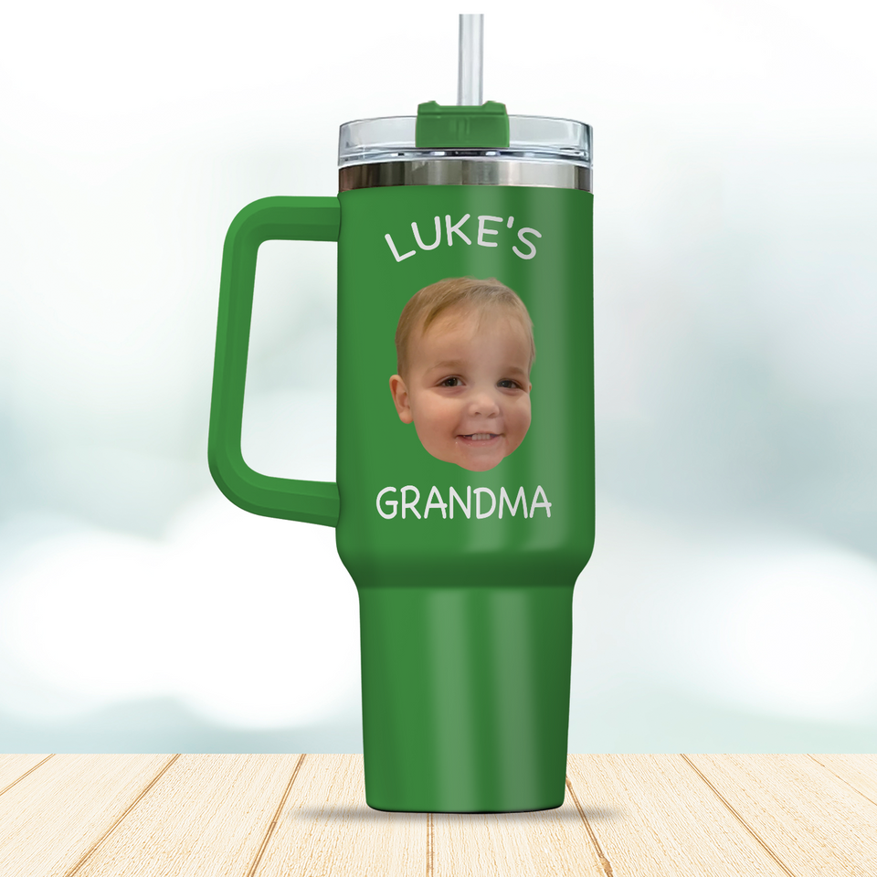 Custom Photo & Text Tumbler 40oz, Custom Birthday Gift, Gift from Grandma, Face Mug, Custom Photo Tumbler, Personalized Photo Tumbler