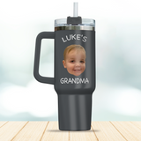 Custom Photo & Text Tumbler 40oz, Custom Birthday Gift, Gift from Grandma, Face Mug, Custom Photo Tumbler, Personalized Photo Tumbler