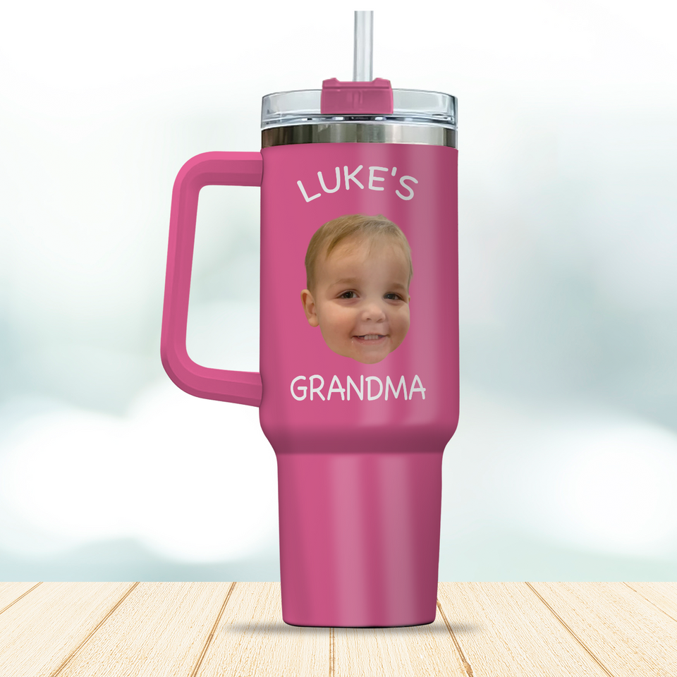 Custom Photo & Text Tumbler 40oz, Custom Birthday Gift, Gift from Grandma, Face Mug, Custom Photo Tumbler, Personalized Photo Tumbler