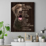 Dog Mom Dog Dad Gift, Pet Owner Gifts, Custom Dog Photo Portrait Canvas, I Am Your Labrador Dog Framed Canvas