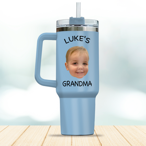 Custom Photo & Text Tumbler 40oz, Custom Birthday Gift, Gift from Grandma, Face Mug, Custom Photo Tumbler, Personalized Photo Tumbler