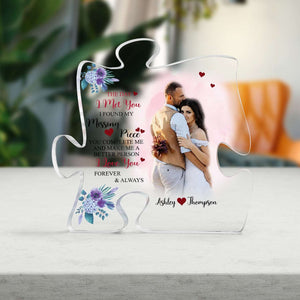 Anniversary Gift For Him For Her Personalized Couple Photo Puzzle Acrylic Plaque