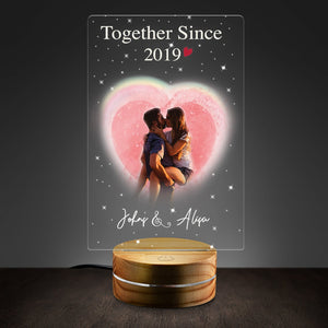 Valentine Gifts for Him or Her Personalized Acrylic Plaque LED Lamp Night Light