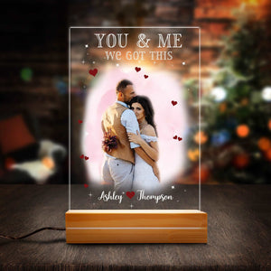 Couple Photo Anniversary Gift For Him Gift For Her Personalized Rectangle & Round Acrylic Plaque LED Lamp Night Light