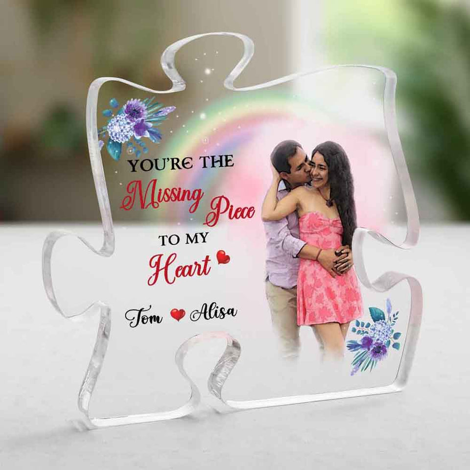 Valentine Day Gifts for Him or Her Couple The Missing Piece To My Heart Acrylic Plaque