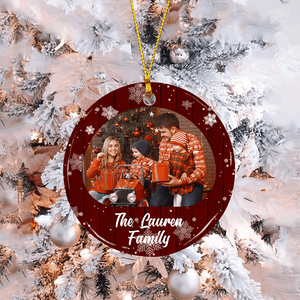Christmas Photo, Personalized Ceramic Ornament, Christmas Gift For Family