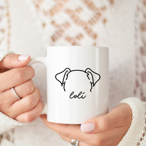 Personalized Dog Ears Coffee Mug, Custom Dog Mug, Dog Mom Mug, Dog Dad Mug, Custom Pet Mug