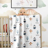 Personalized Baby Name Blanket, Snowman Blanket, Toddler Custom Blanket