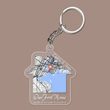 Our First Home KeyChain, Housewarming Gift, Realtor Closing Gift,First Home Gift, Personalized Maps Home Keychain