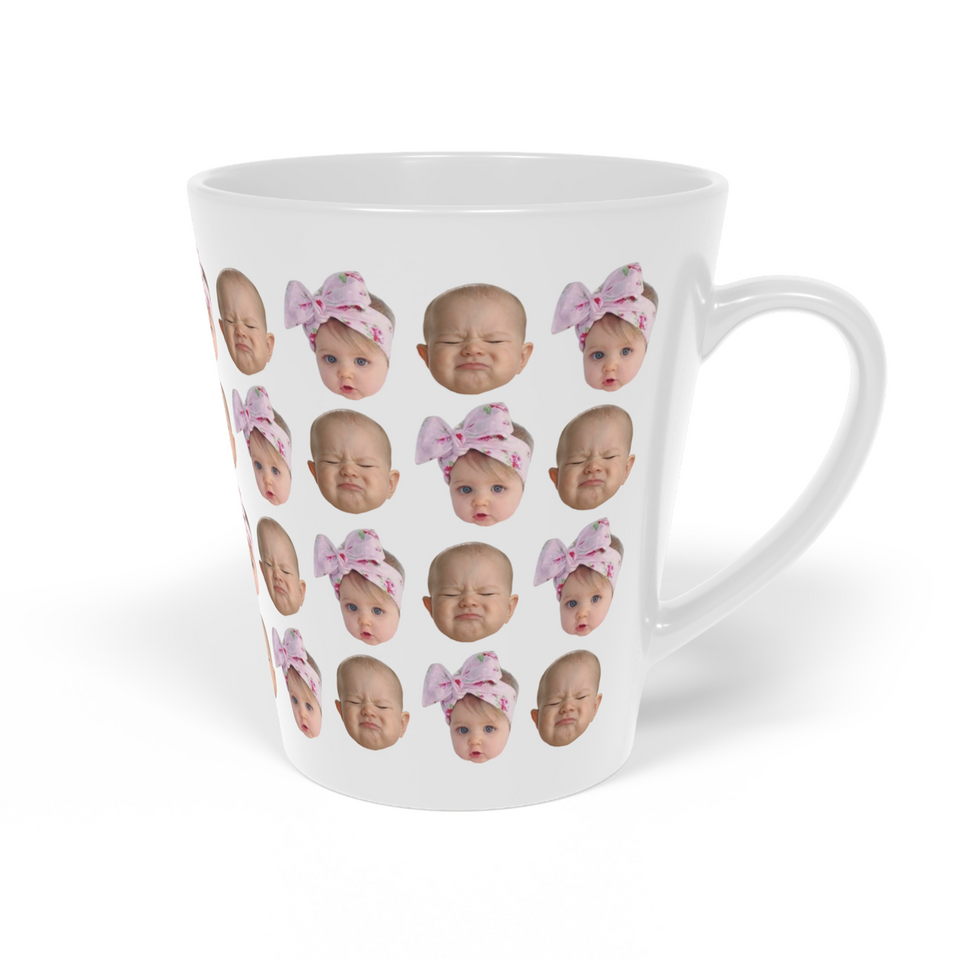 Personalized Baby Face Photo Funny Latte Mug, Gift For Mom, Dad, Grandma, Grandpa