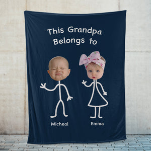 Personalized Blanket for Grandpa, Gift for Grandpa, Gift from Grandson or Granddaughter, Grandpa Funny Blanket