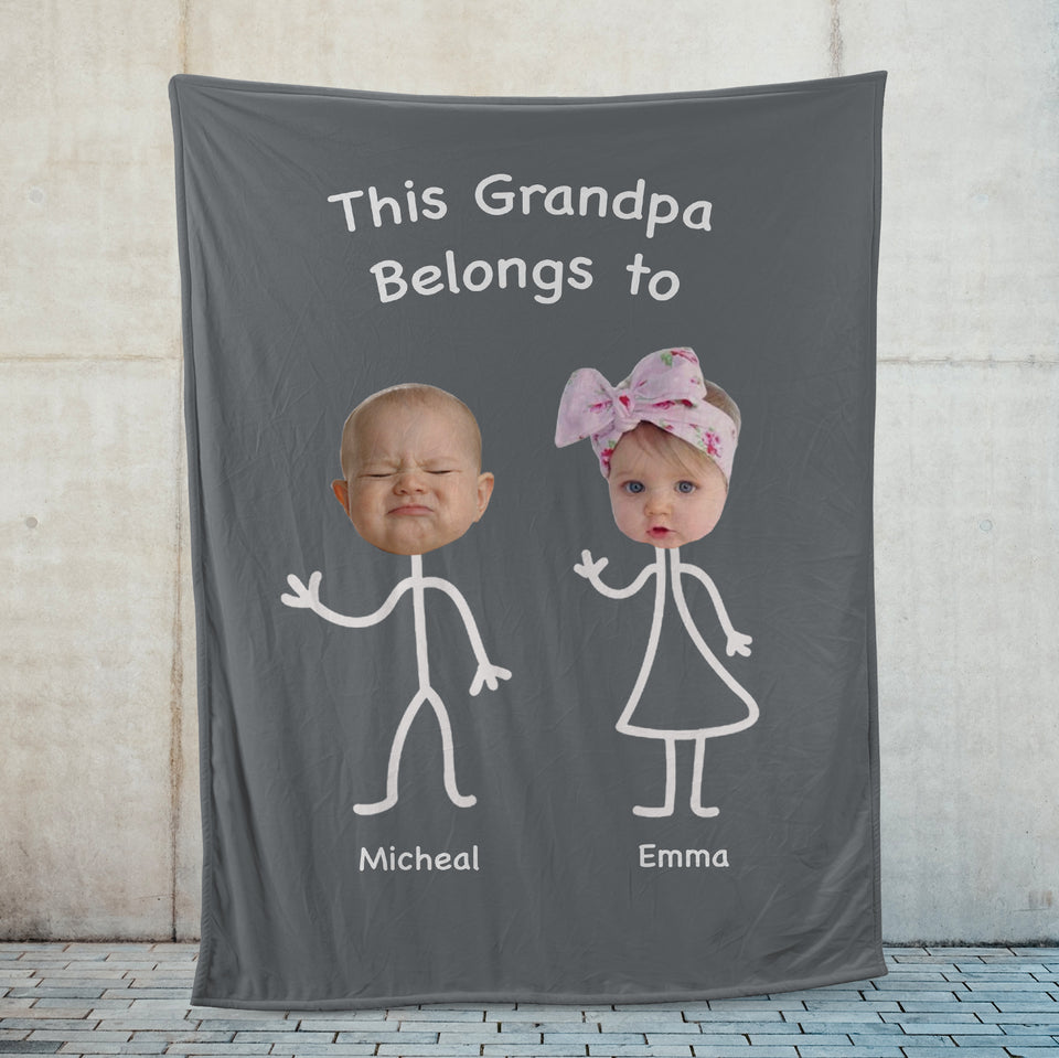 Personalized Blanket for Grandpa, Gift for Grandpa, Gift from Grandson or Granddaughter, Grandpa Funny Blanket
